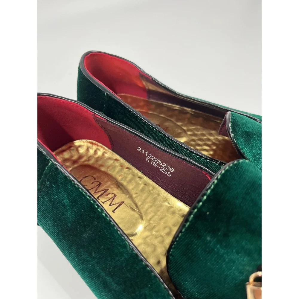 Mens Slip On Loafers 12.5 Green Velvet Formal Event Black Tie Wedding Guest